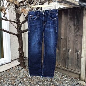 Ariat M7 Rocker Straight Denim Jeans Dark Wash Western Workwear Mens 38x32